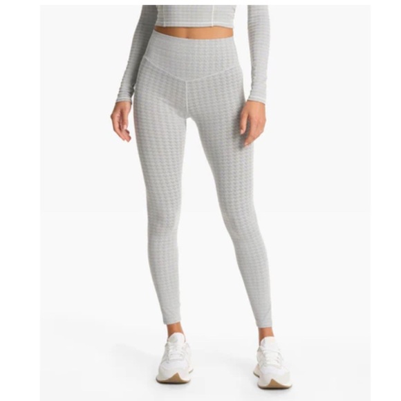Vuori Women's Large Textured Chilled Out Legging Houndstooth Grey Pattern NWT - Picture 7 of 8